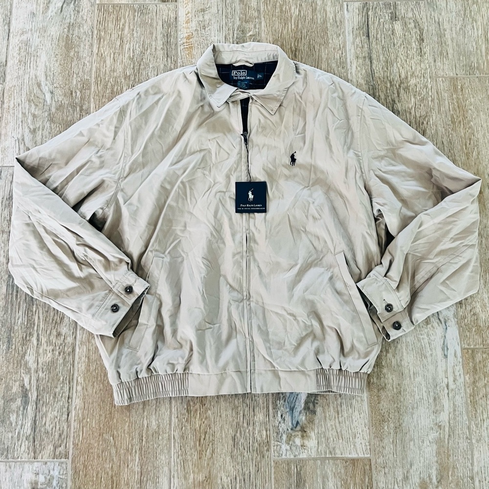Vintage Polo Ralph Lauren Jacket Harrington Golf Full Zip Mens Beige
Coat L- NWT